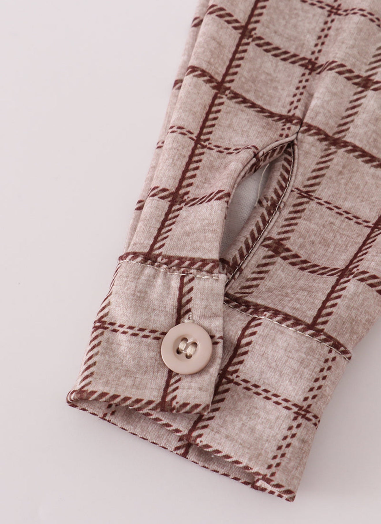 Brown plaid button down shirt