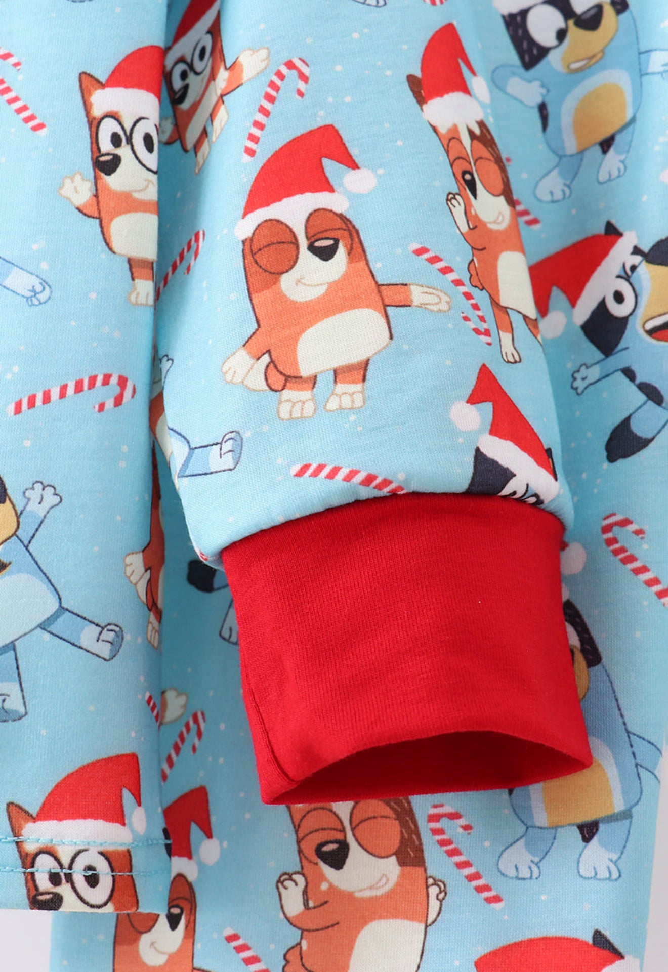 Blue Christmas character print pajamas set