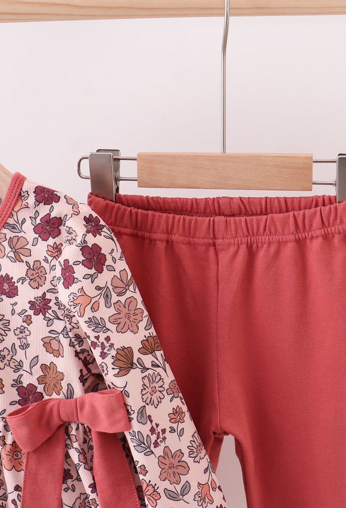 Autumn bloom corduroy ruffle pants set