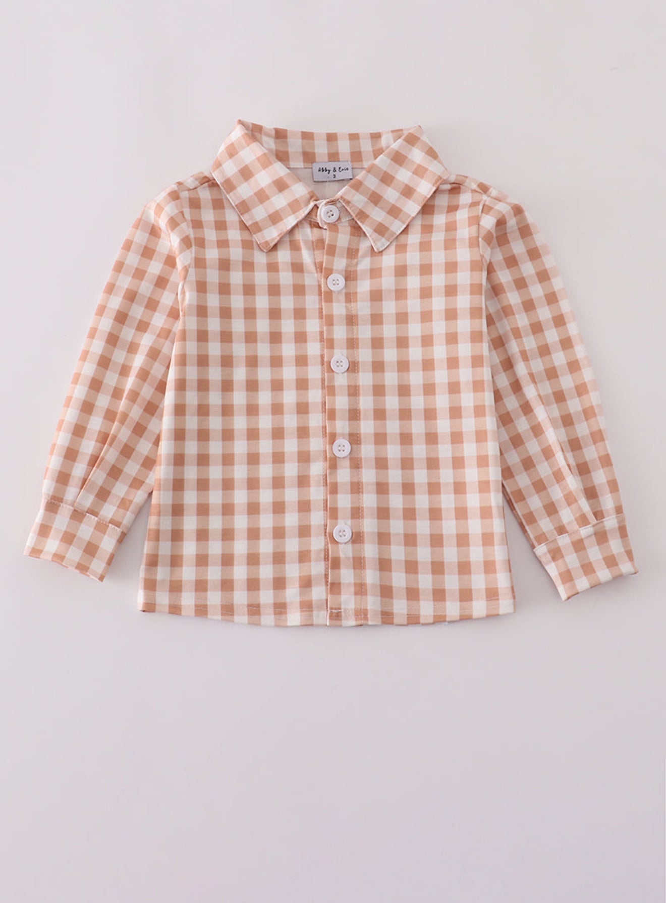 Orange Gingham Button Down Shirt