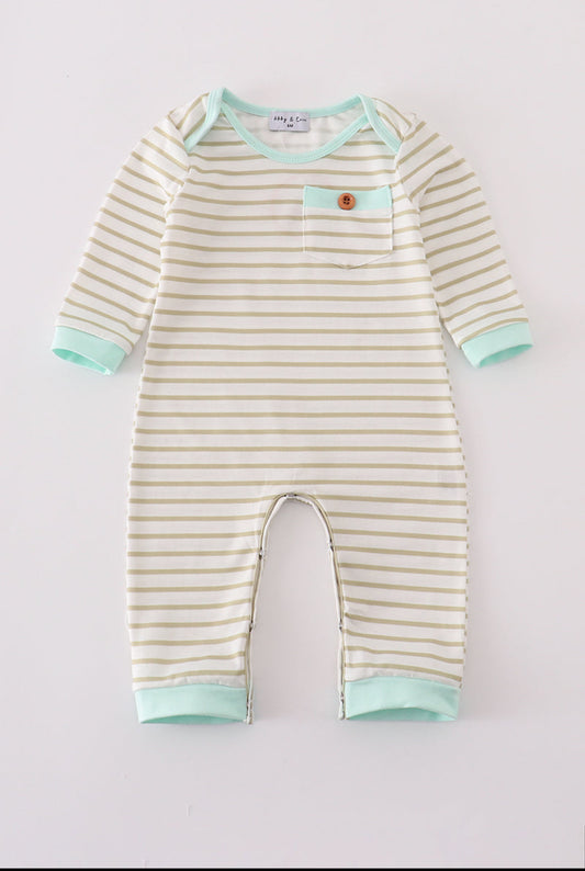 Khaki stripe romper
