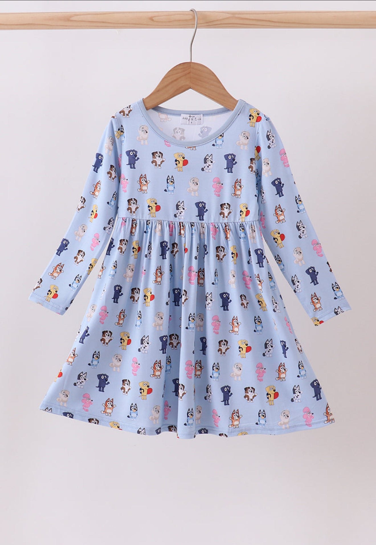 Premium blue character print bamboo dress