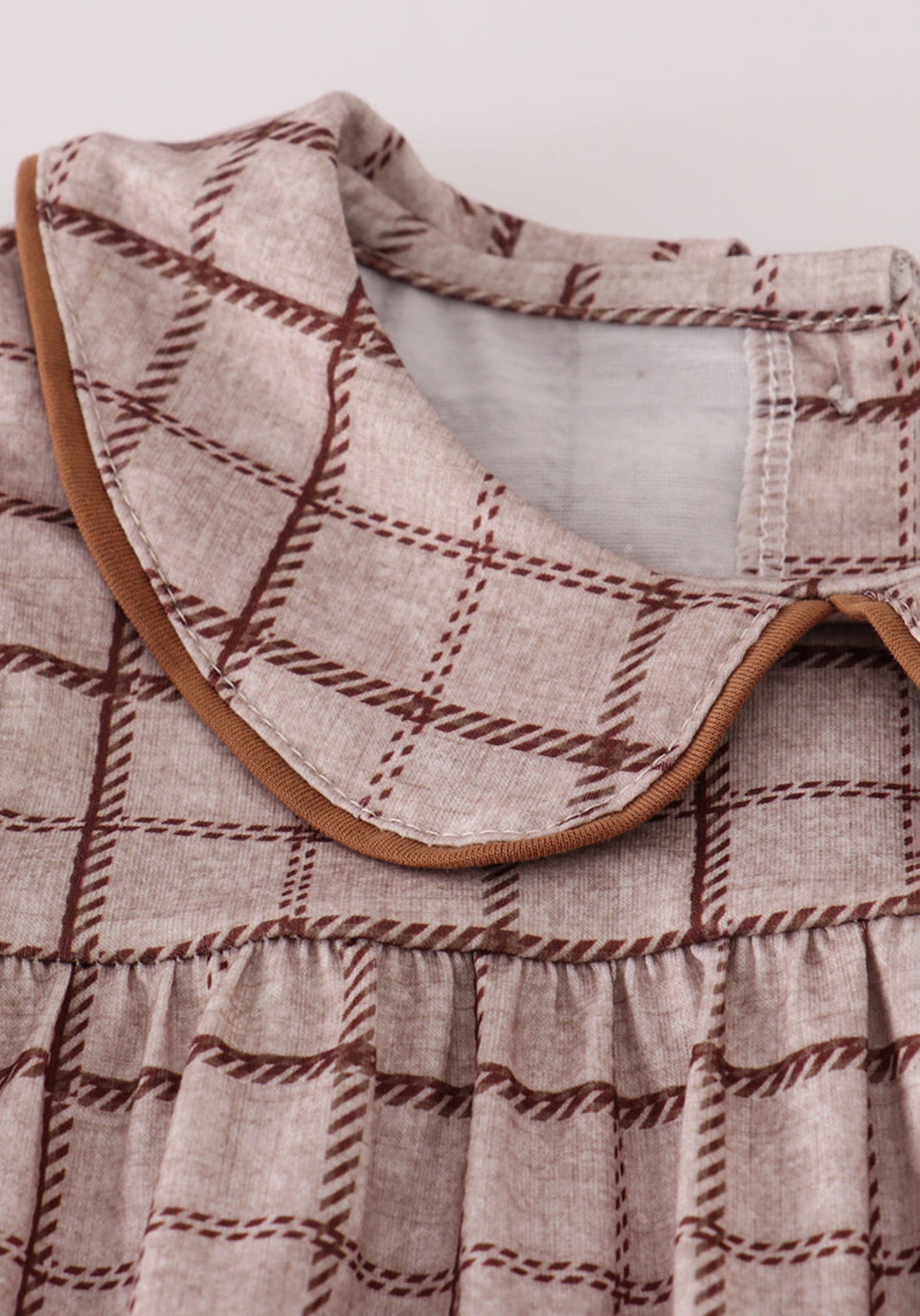 Brown plaid pants set