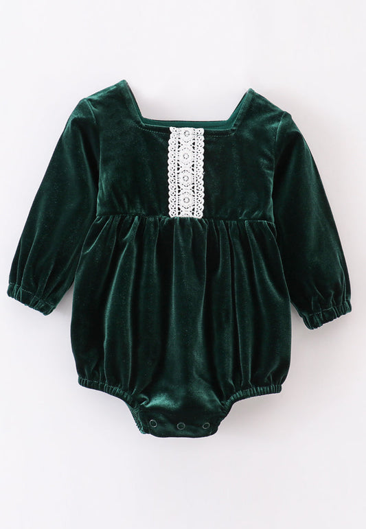 Premium Forest velvet girl lace bubble