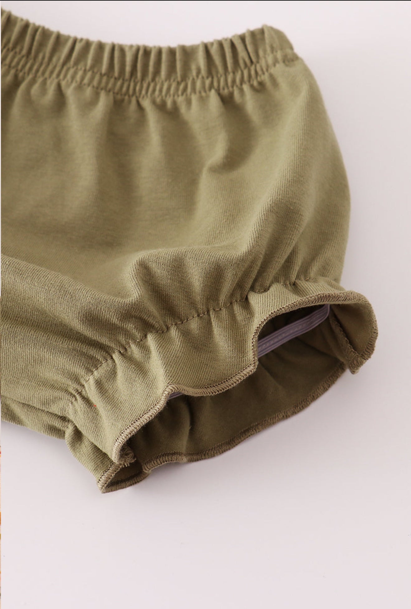 Green pumpkin bow print bloomer set