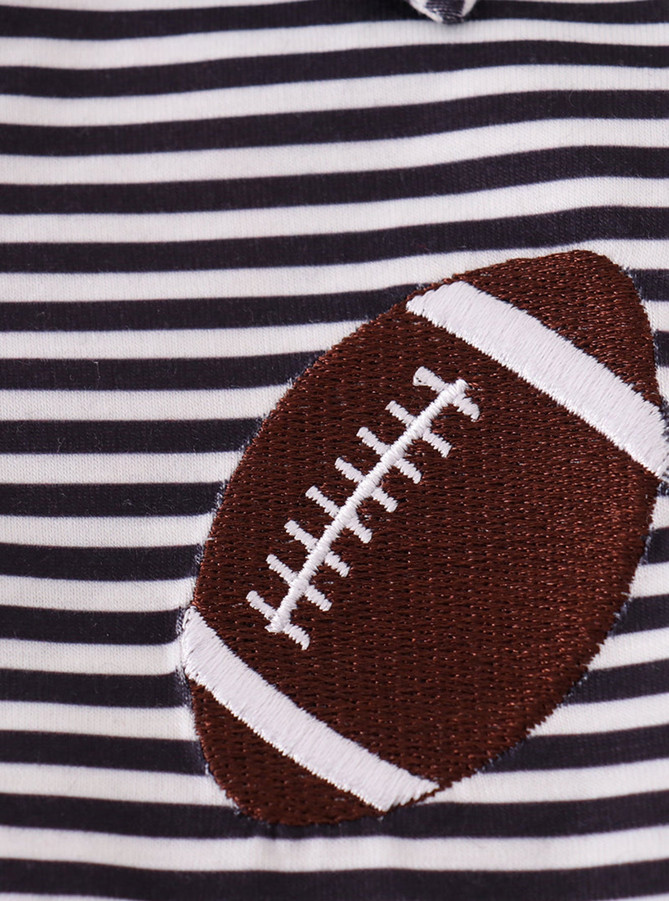 Navy stripe football embroidery button down shirt