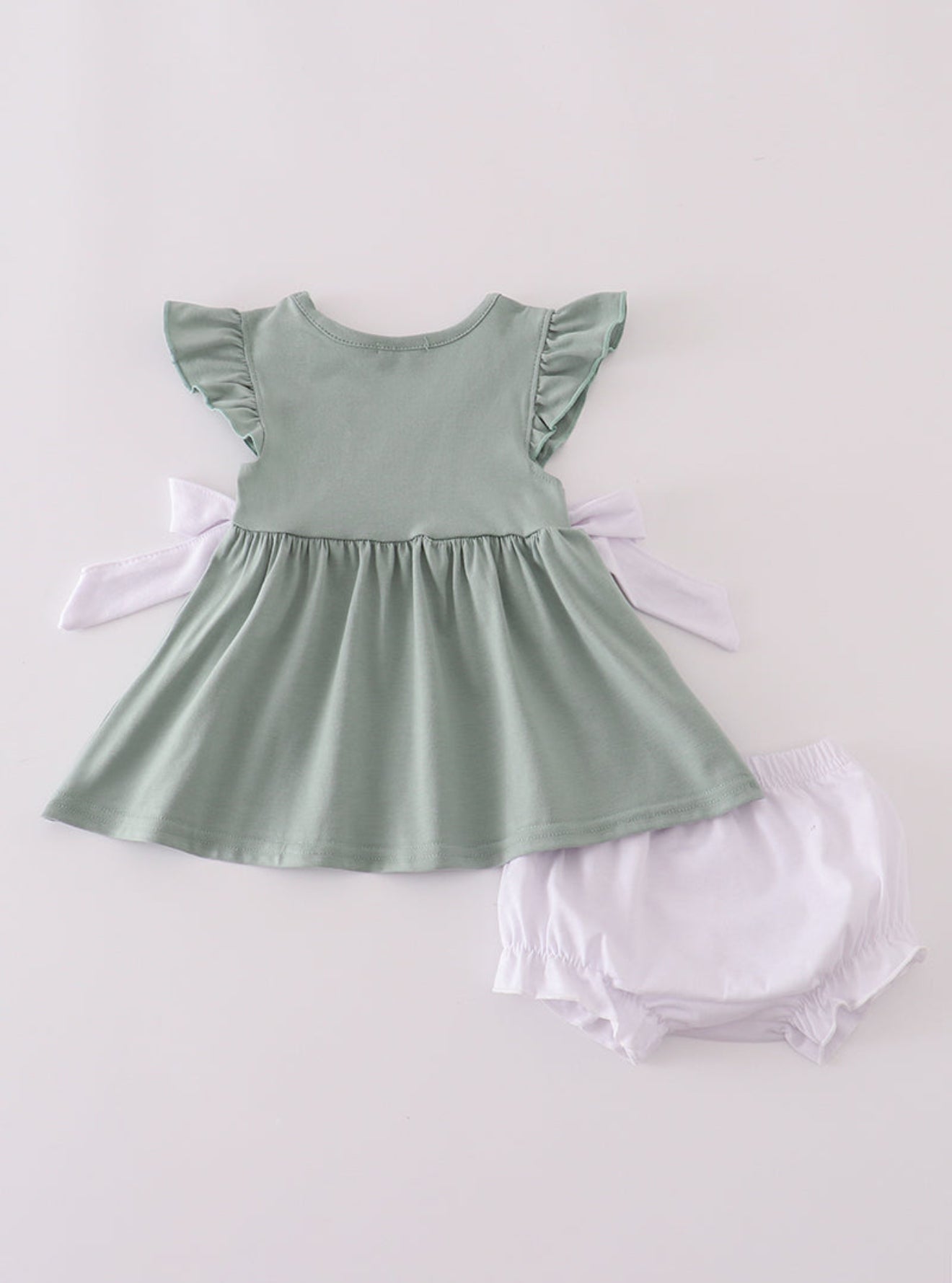 Sage ruffle bloomer set