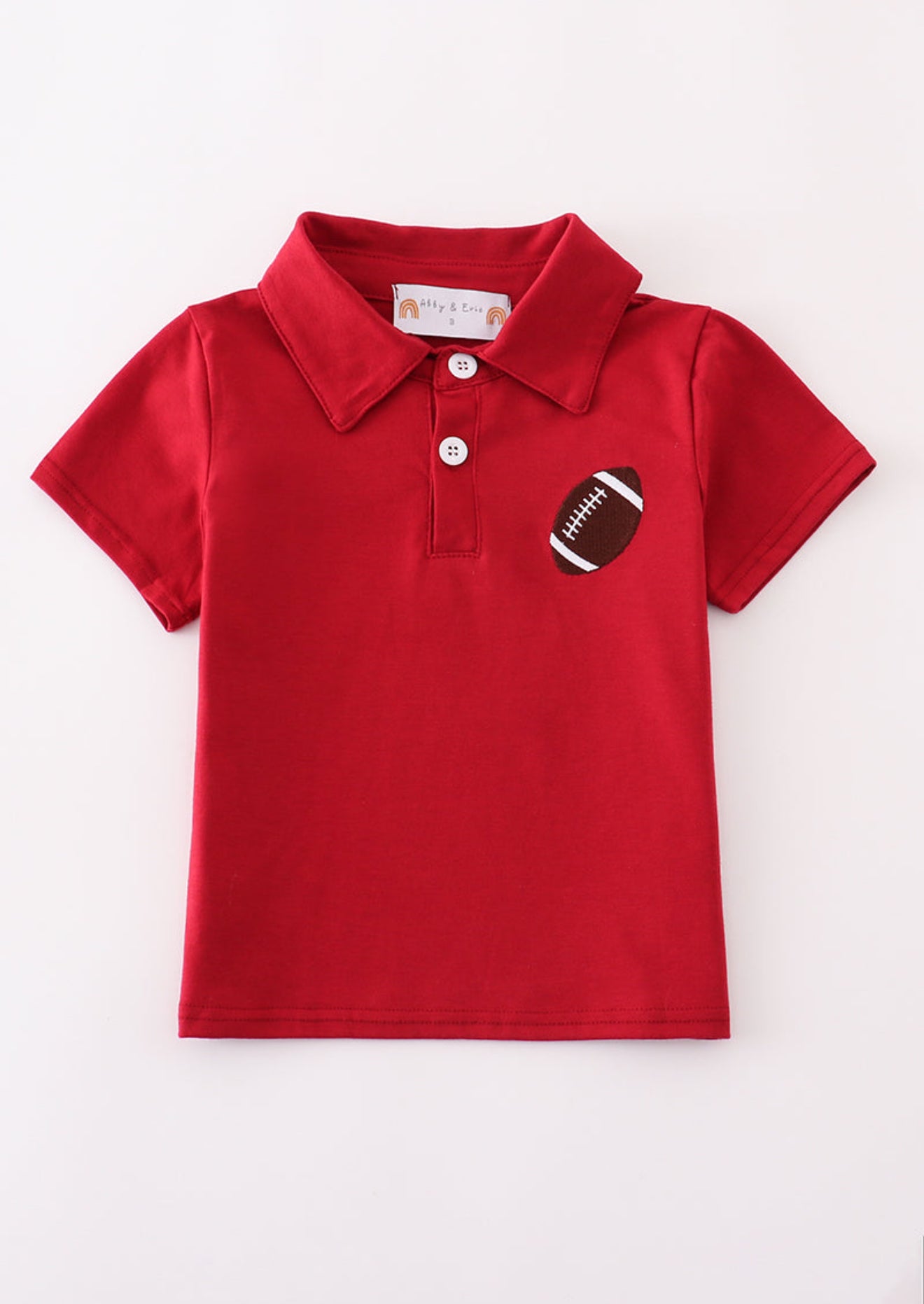 Maroon football embroidery button down shirt