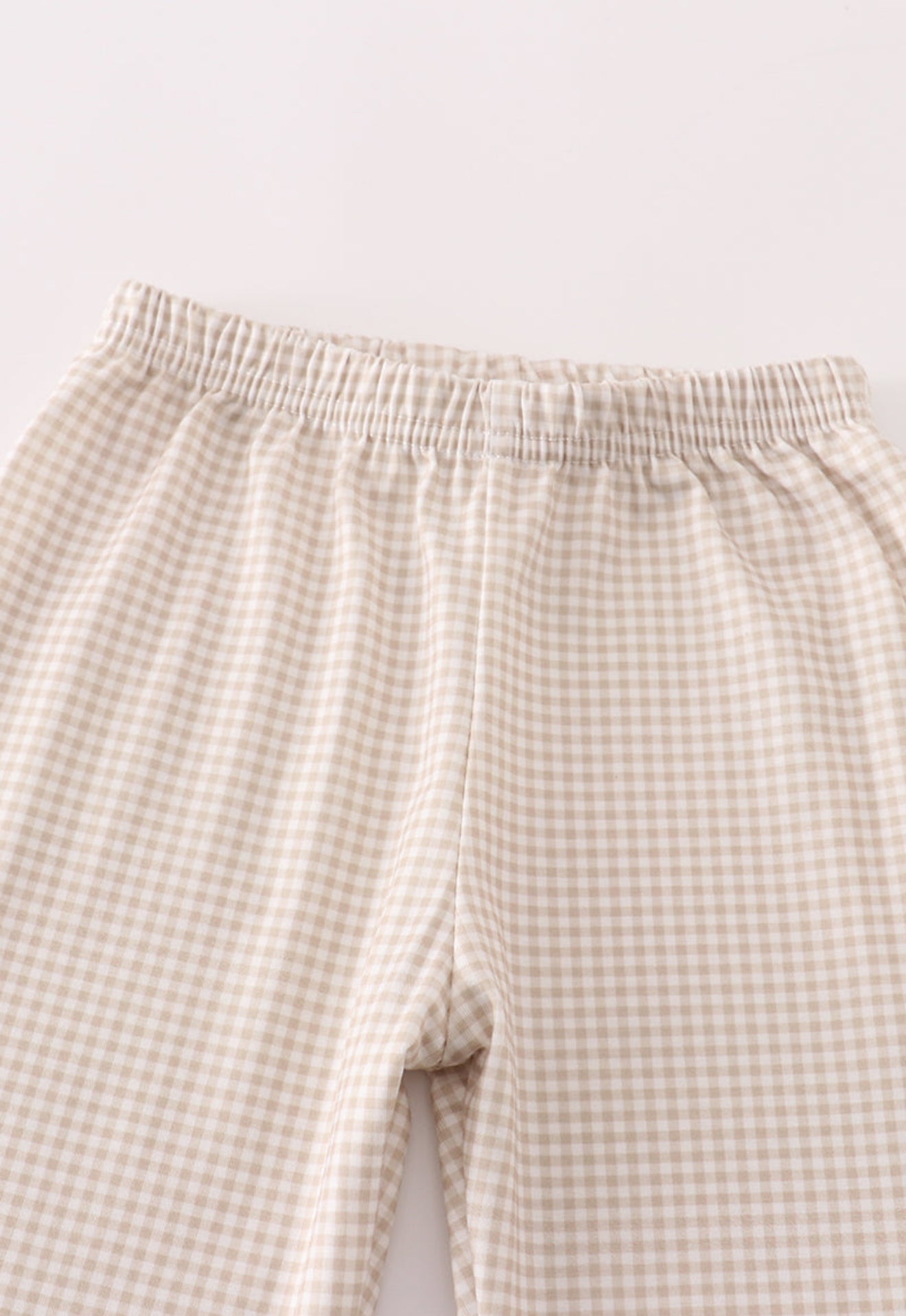 Khaki thanksgiving turkey embroidery boy set