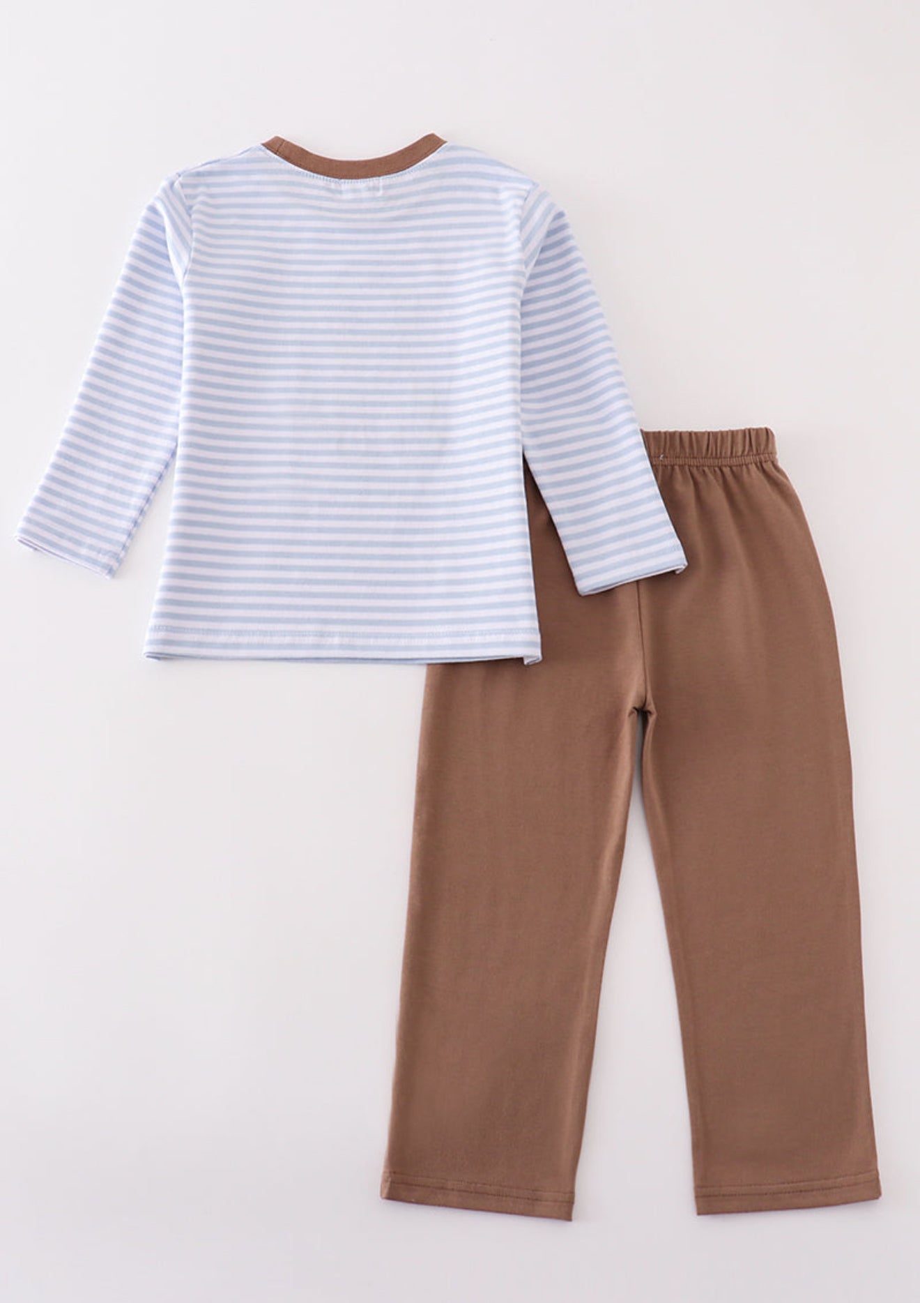 Premium brown stripe puppy applique boy set
