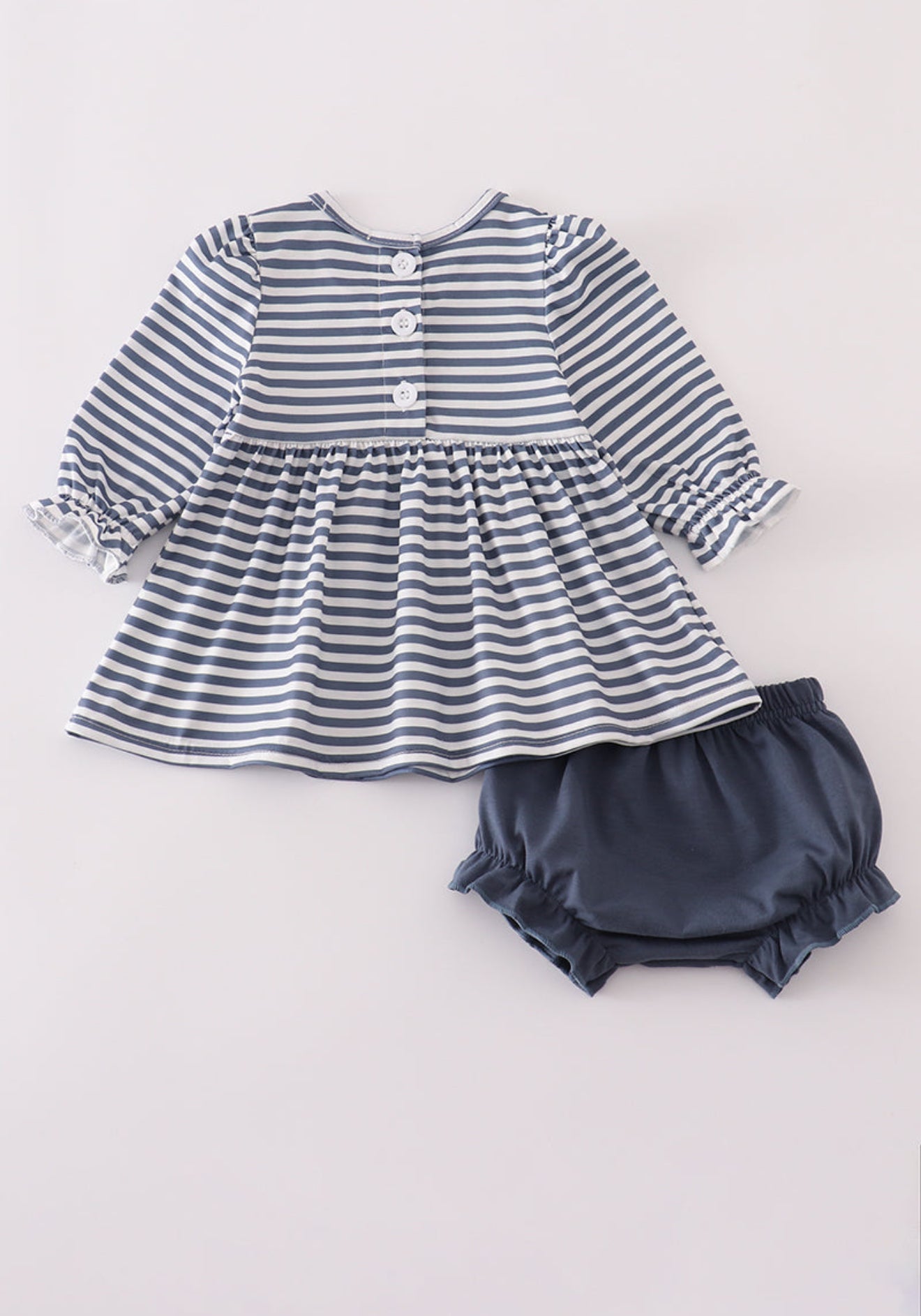 Navy stripe deer embroidery bloomer set