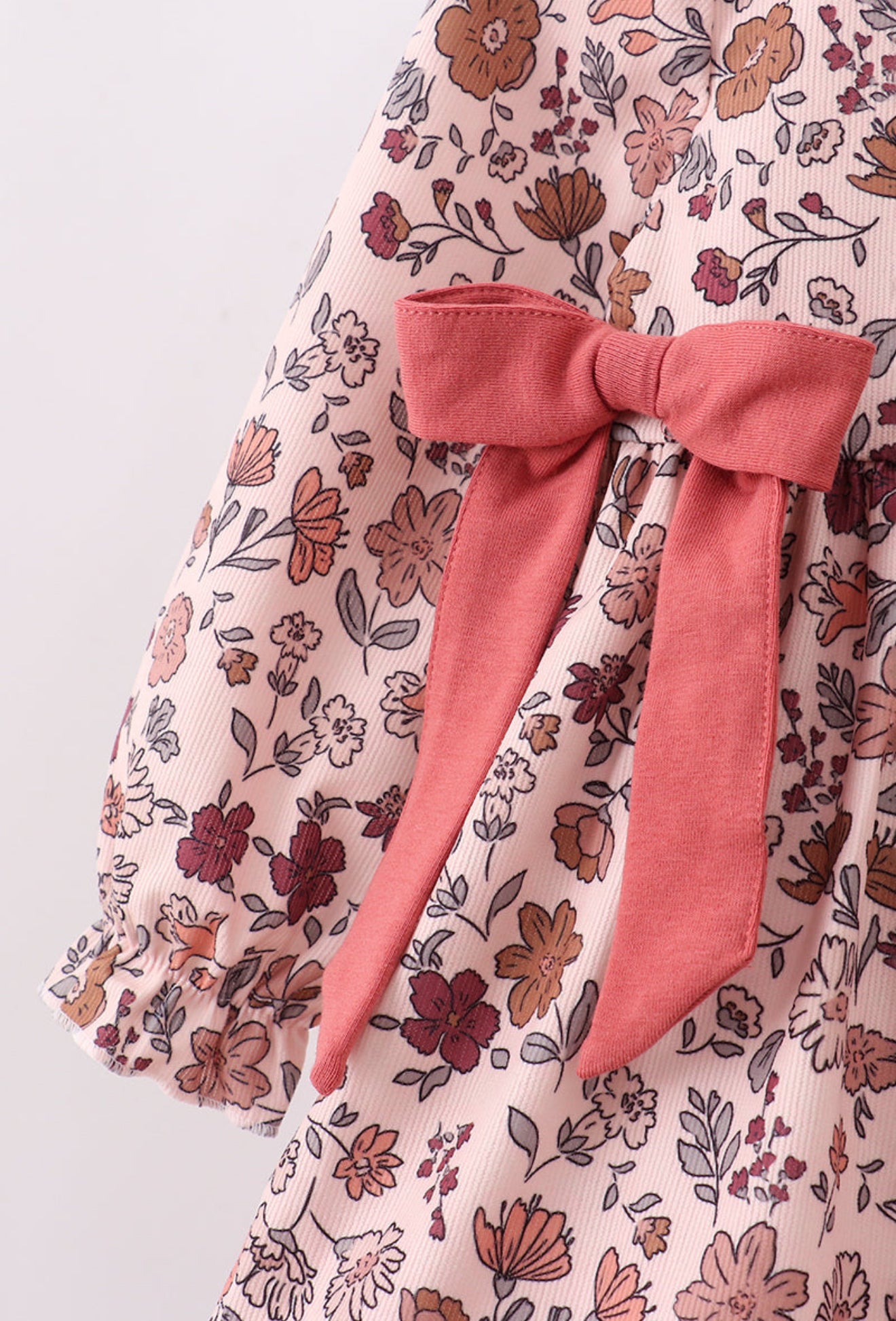 Autumn bloom corduroy ruffle pants set