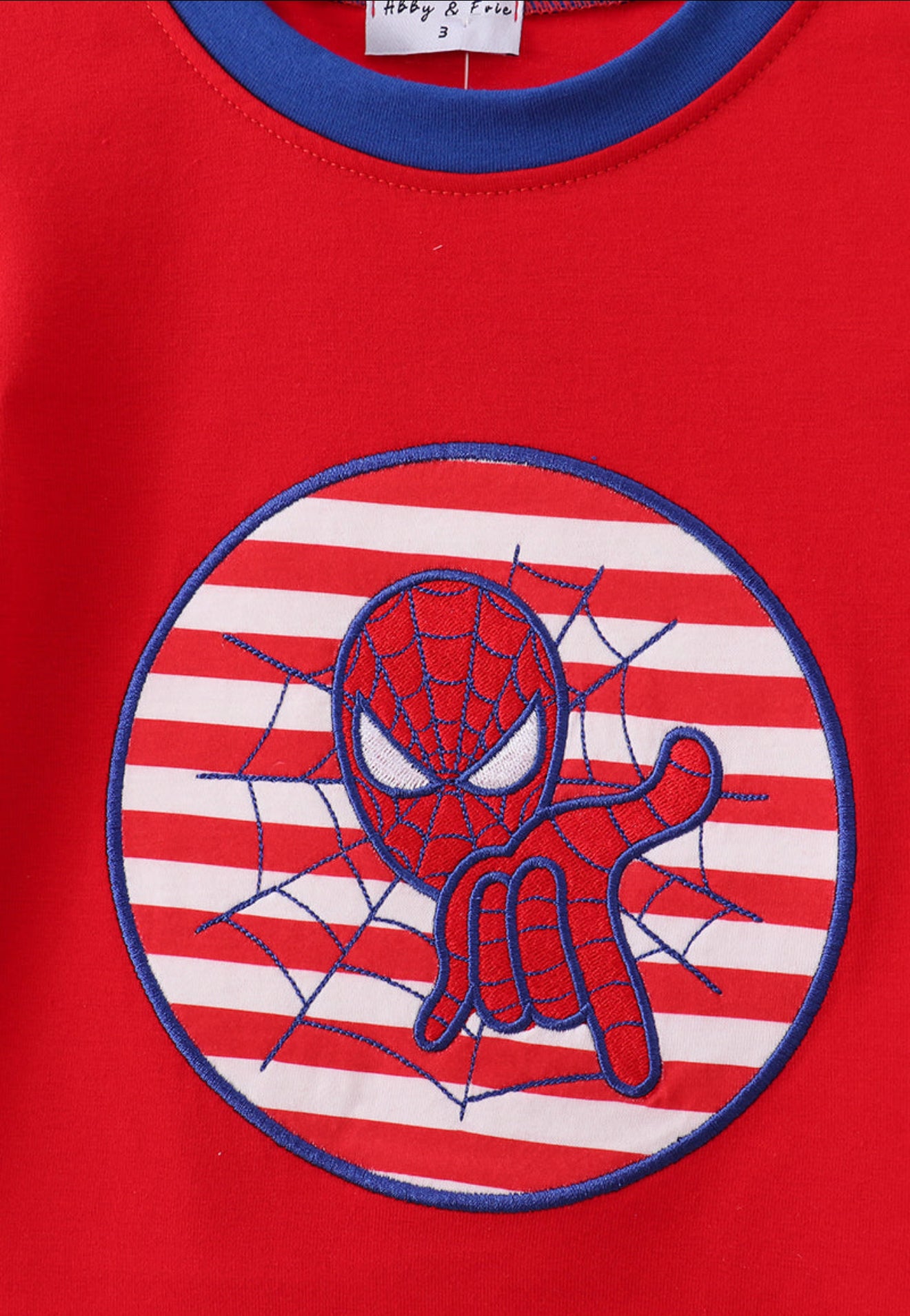 Red character applique top