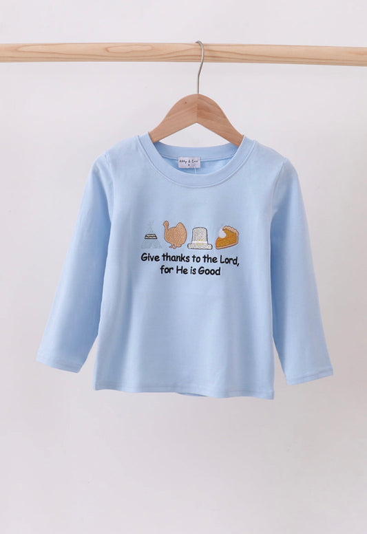 Blue turkey embroidery top