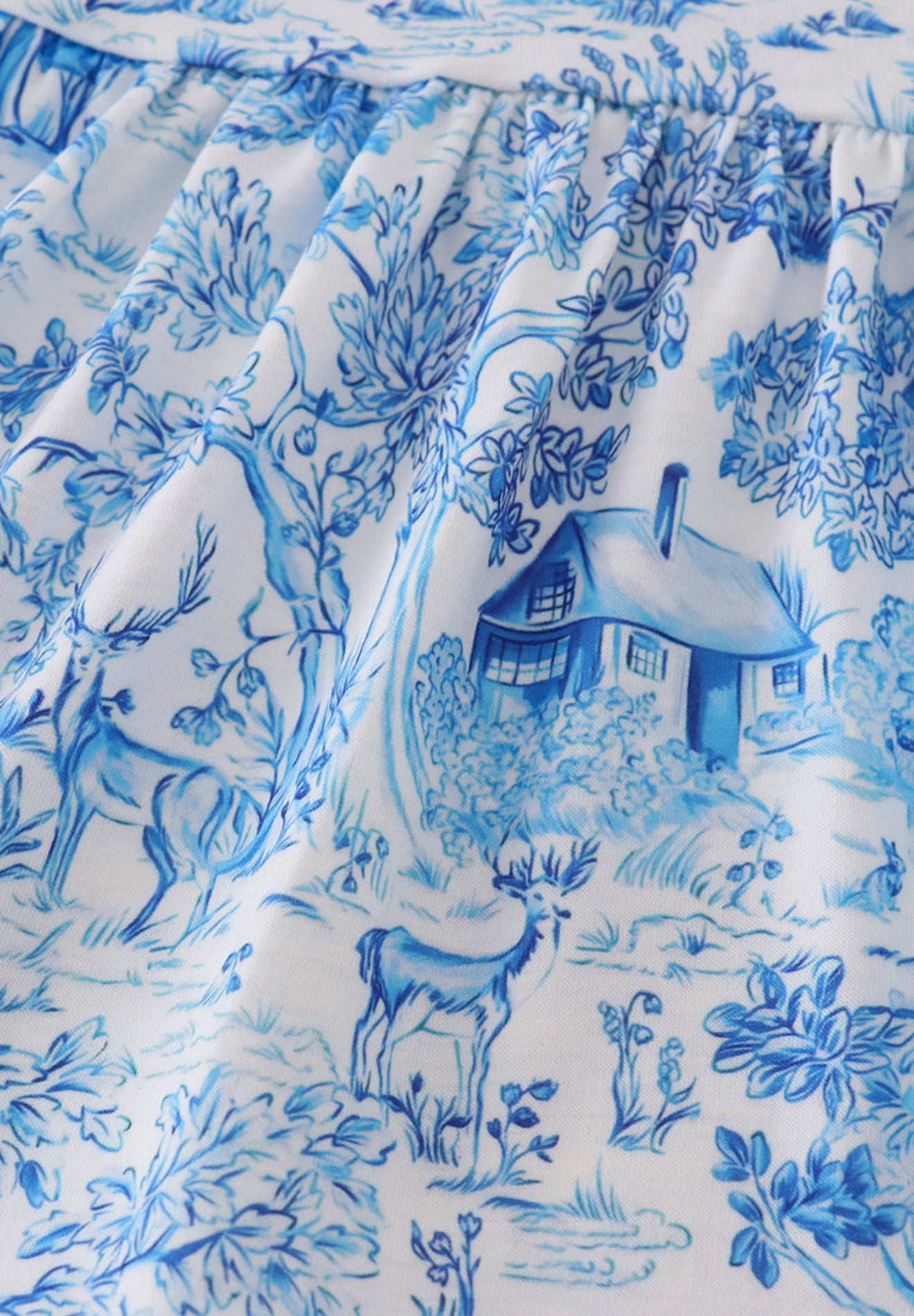 Blue willow toile print bloomer set