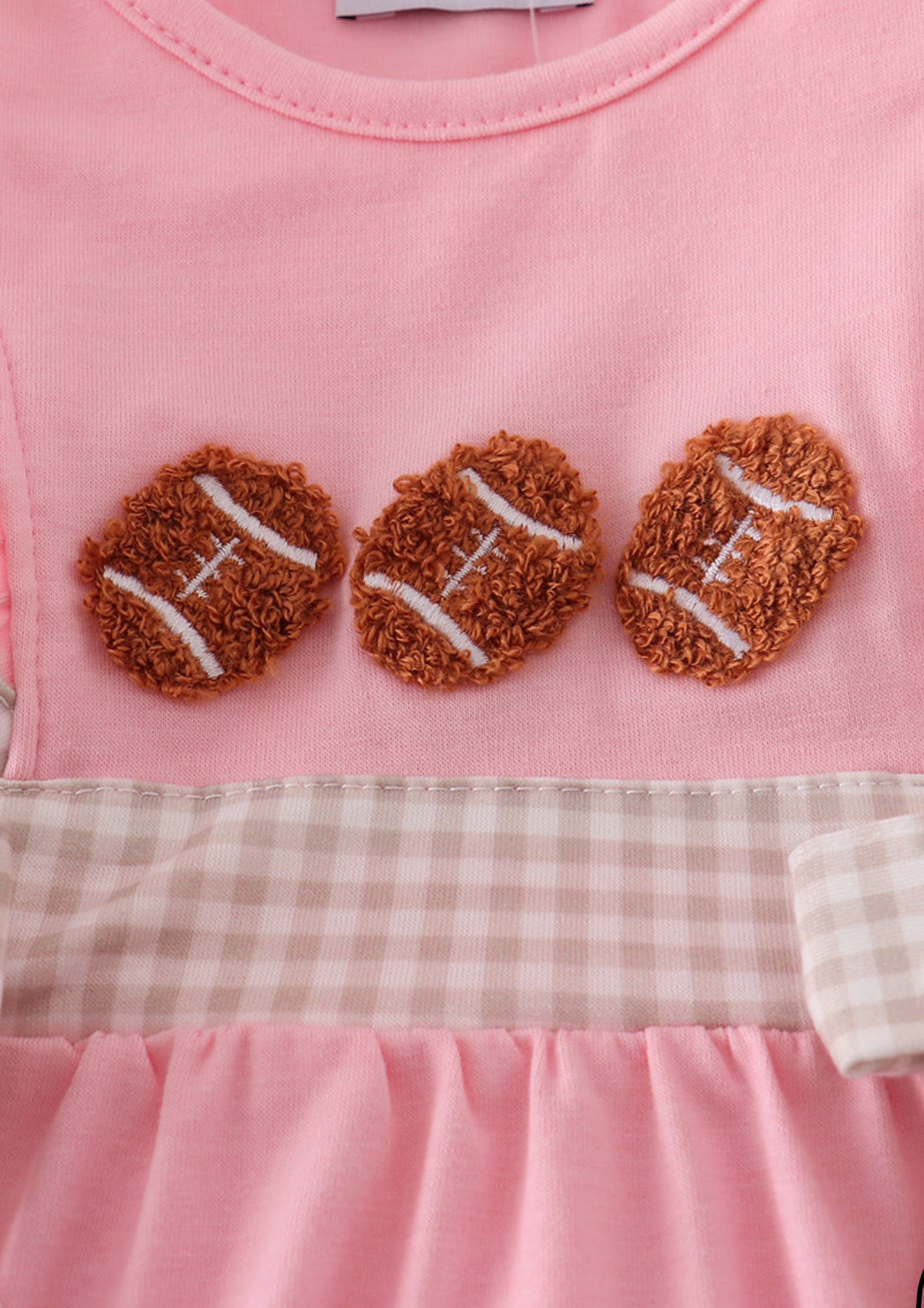 Pink football french knot pants set
