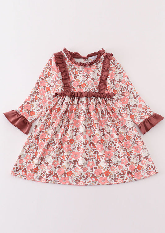 Fall floral print dress