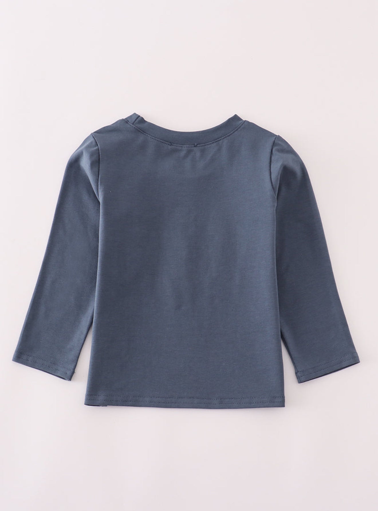 Navy character embroidery top