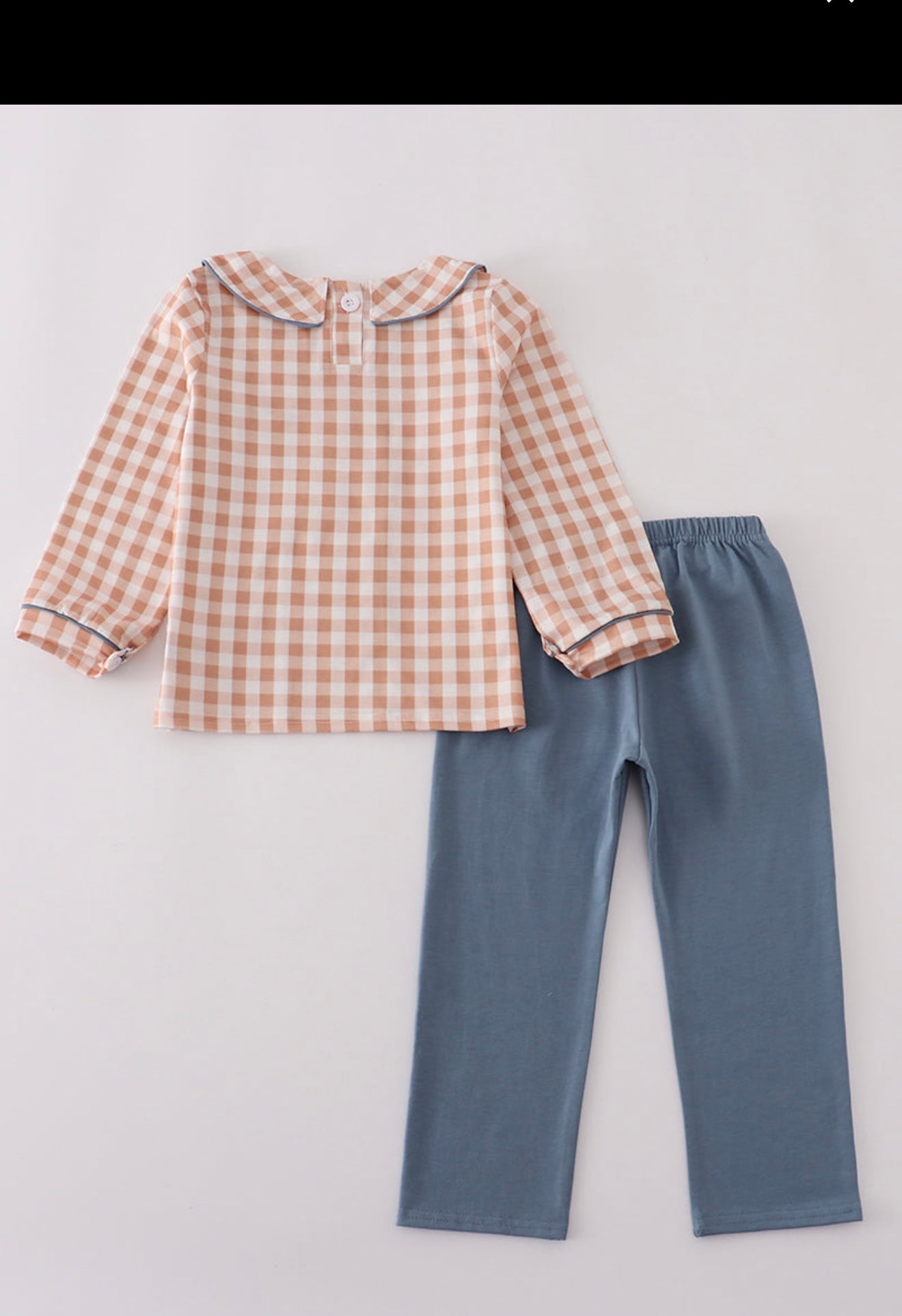 Orange Gingham Pants Set