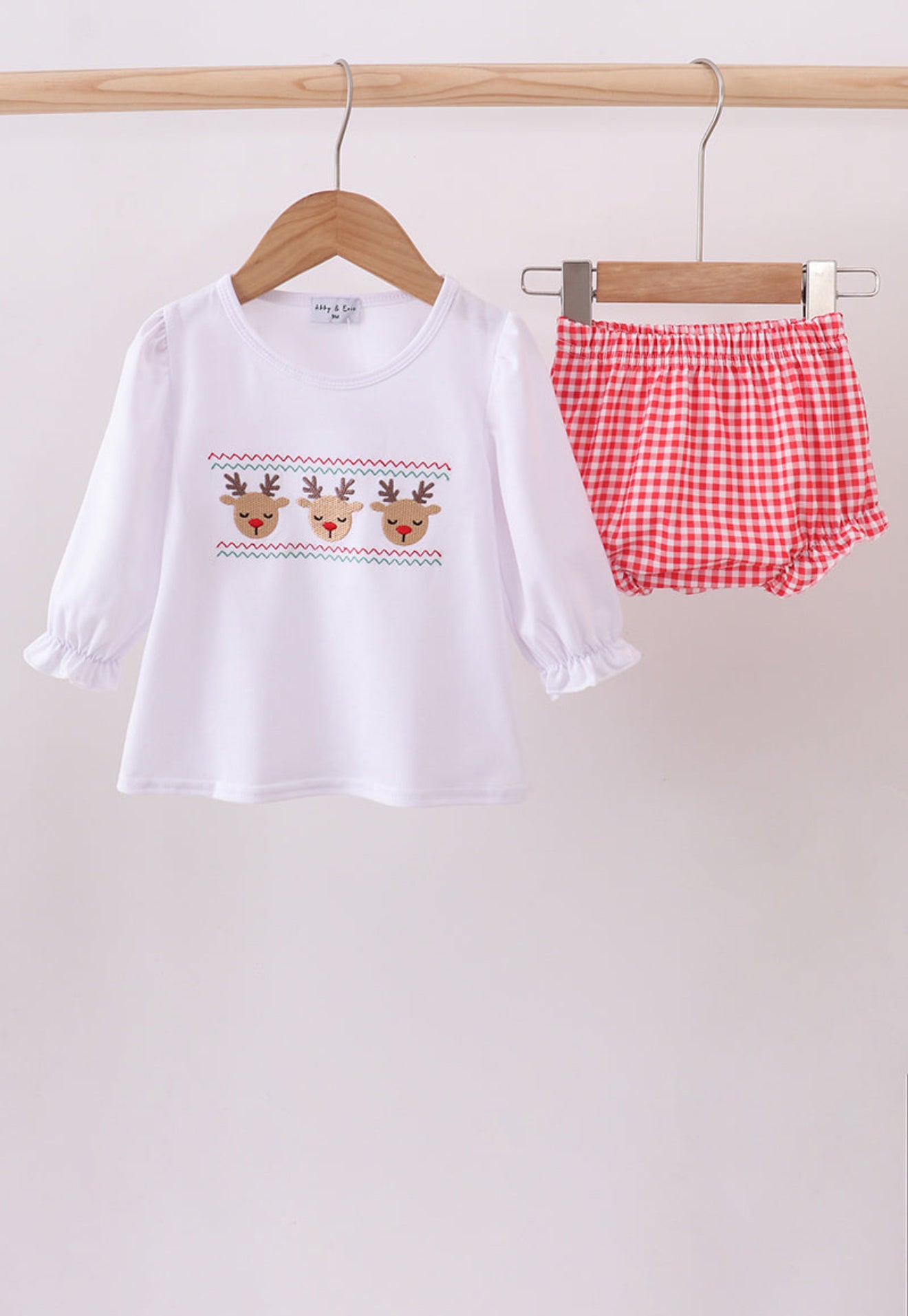 White deer embroidery bloomer set