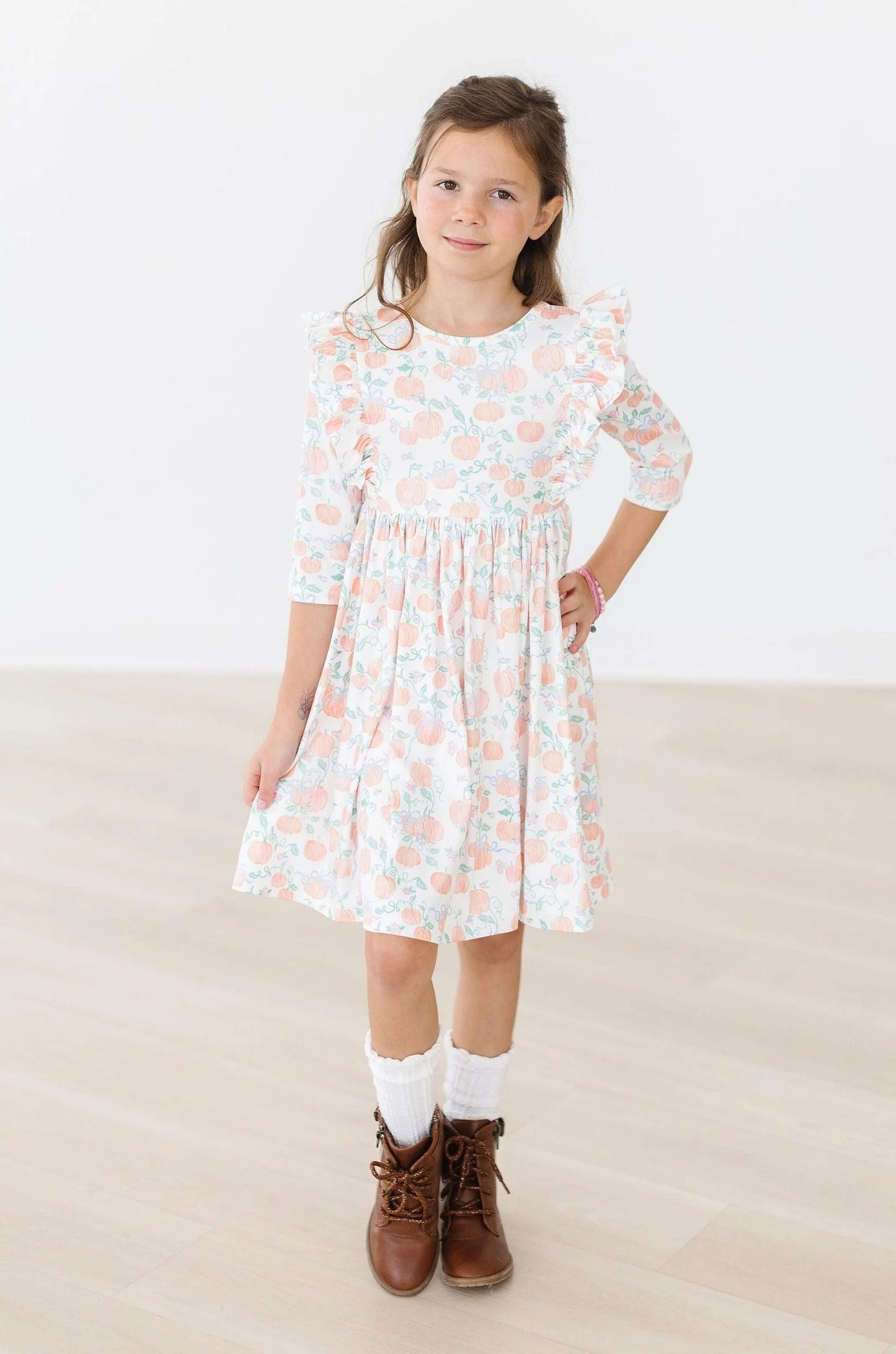 Pretty Pumpkins Ruffle Twirl Dress Mila & Rose