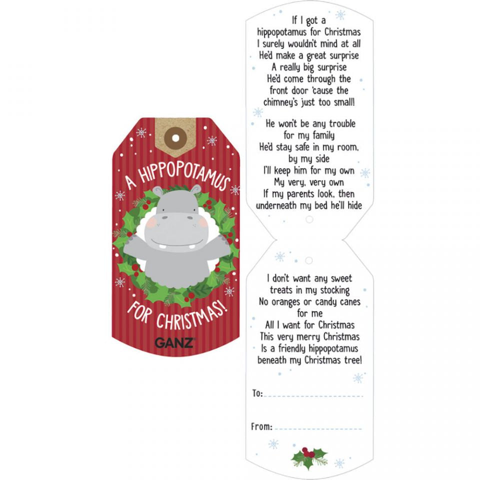 9” Christmas Hippo