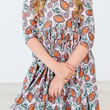 Go Team 3/4 Sleeve Pocket Twirl Dress