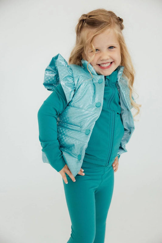 Turquoise Dot Puffer Vest