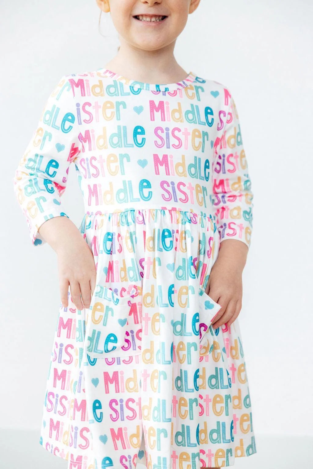 Middle Sister 3/4 Sleeve Pocket Twirl Dress
