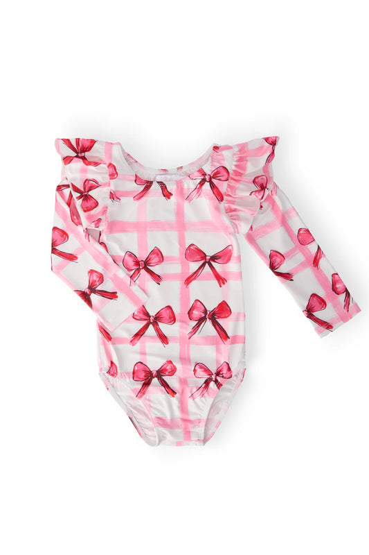 BOW LA LA L/S FLUTTER SLEEVE LEOTARD