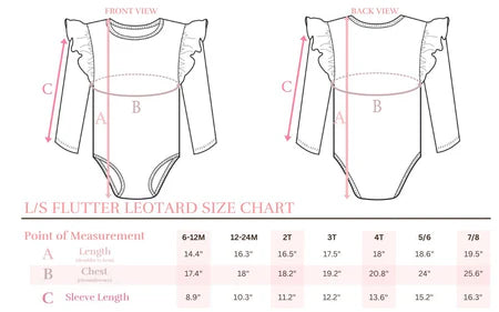 PASTEL PETALS L/S FLUTTER SLEEVE LEOTARD