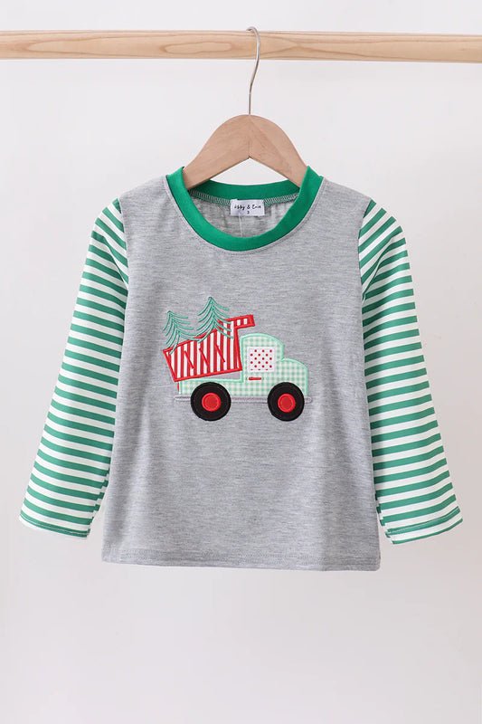 Green tree tractor applique top