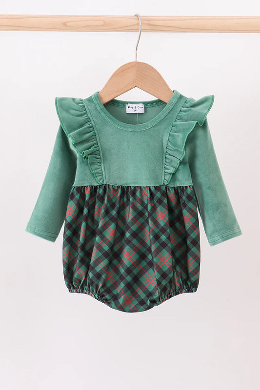 Forest velvet ruffle bubble