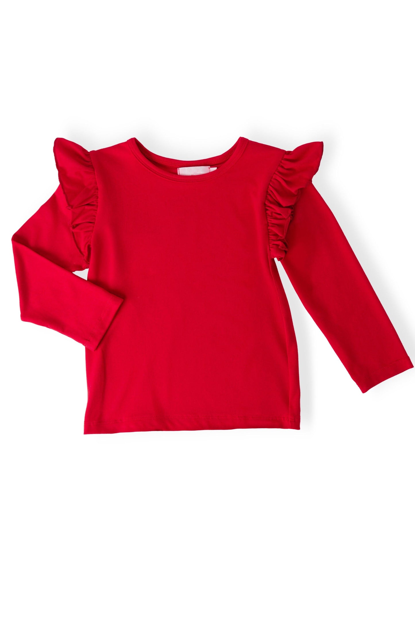 Red L/S Ruffle Tee