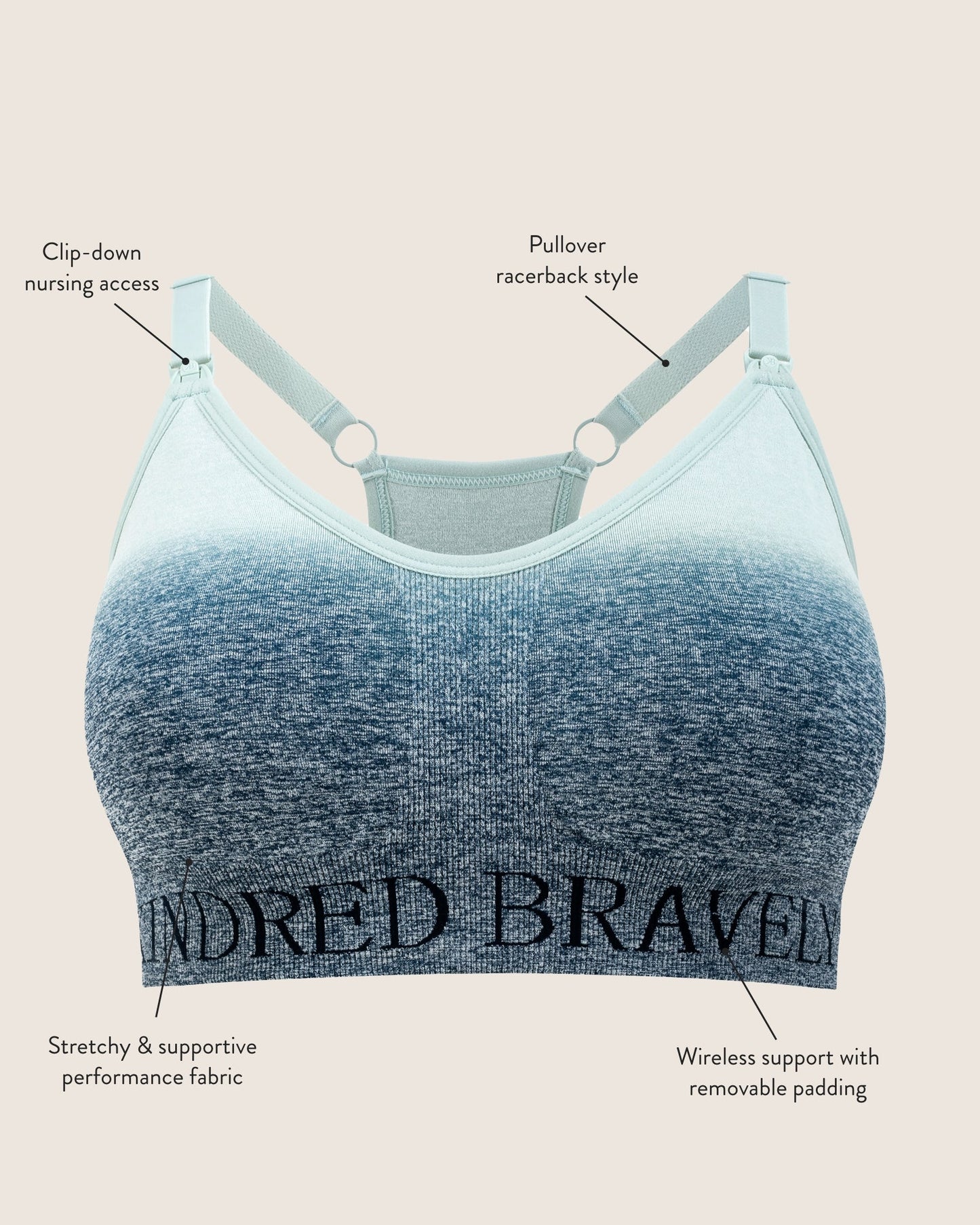 Sublime® Low Impact Nursing Sports Bra | Ombre Storm