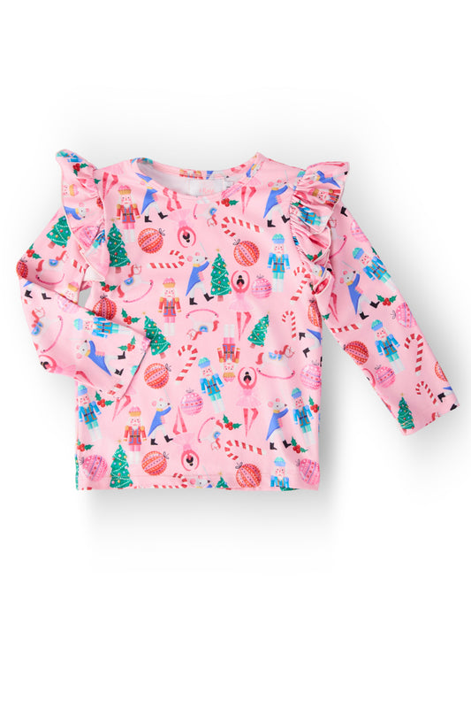 Sugarplum Fairy L/S Ruffle Tee