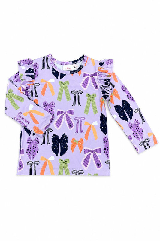 Tied with a Boo Lavender L/S Ruffle Tee