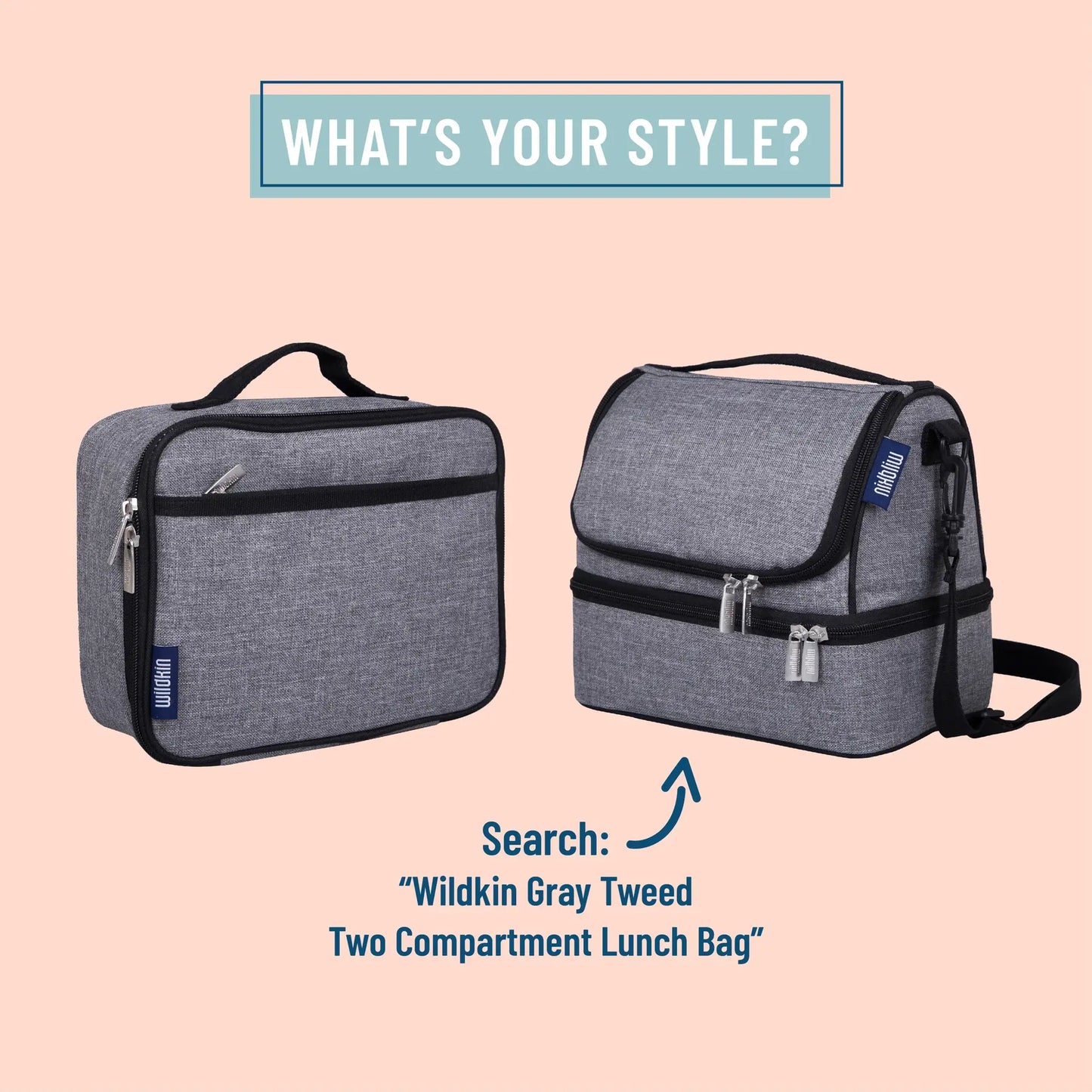 Gray Tweed Lunch Box