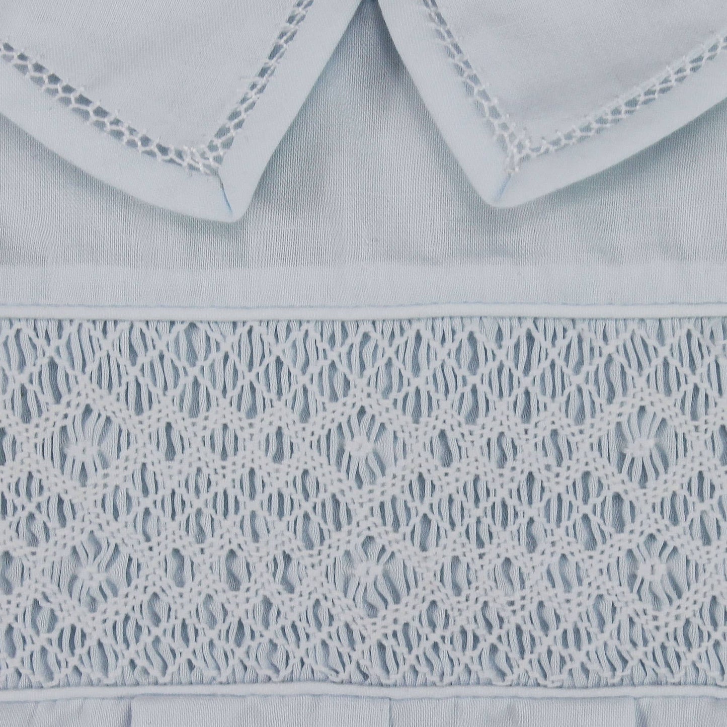 Diamond Smocked Romper: Blue