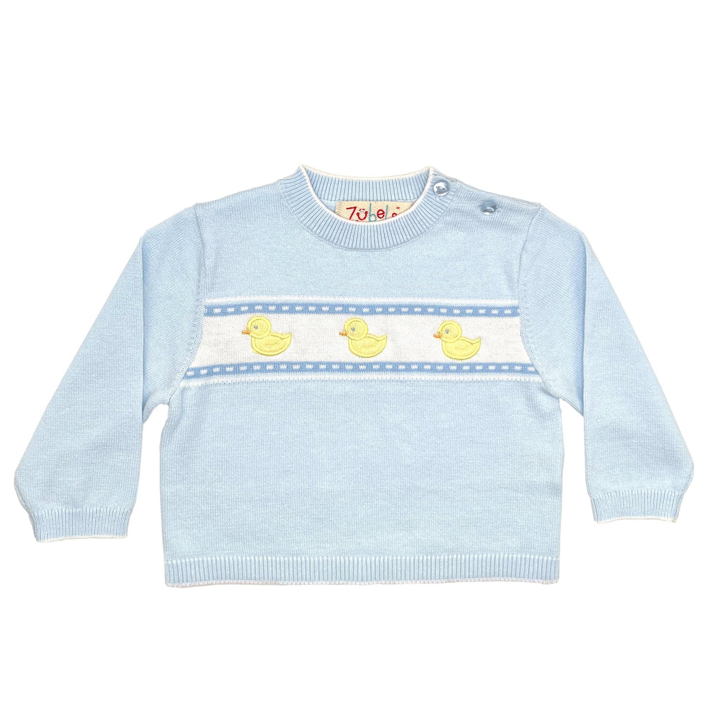 Lightweight Duck Knit Sweater-Blue