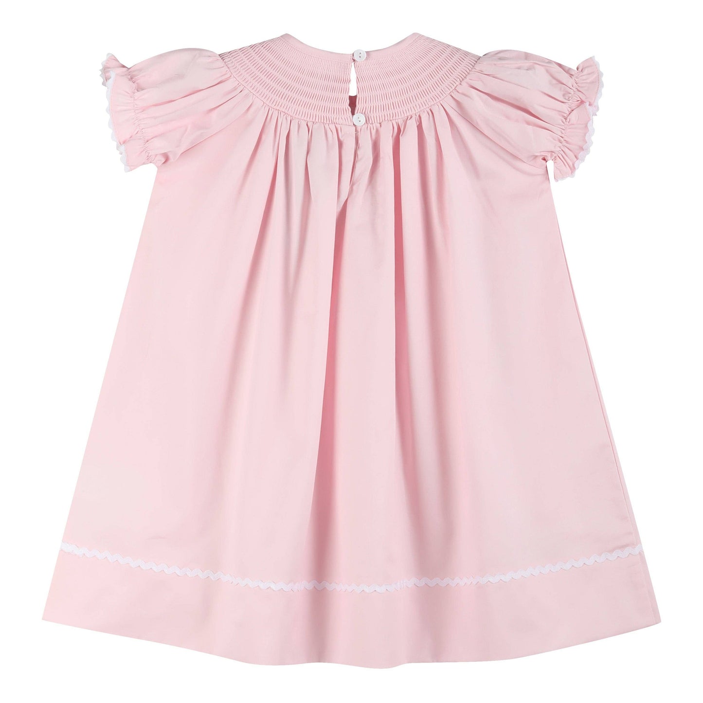 Pink and White Smocked Bishop Dress