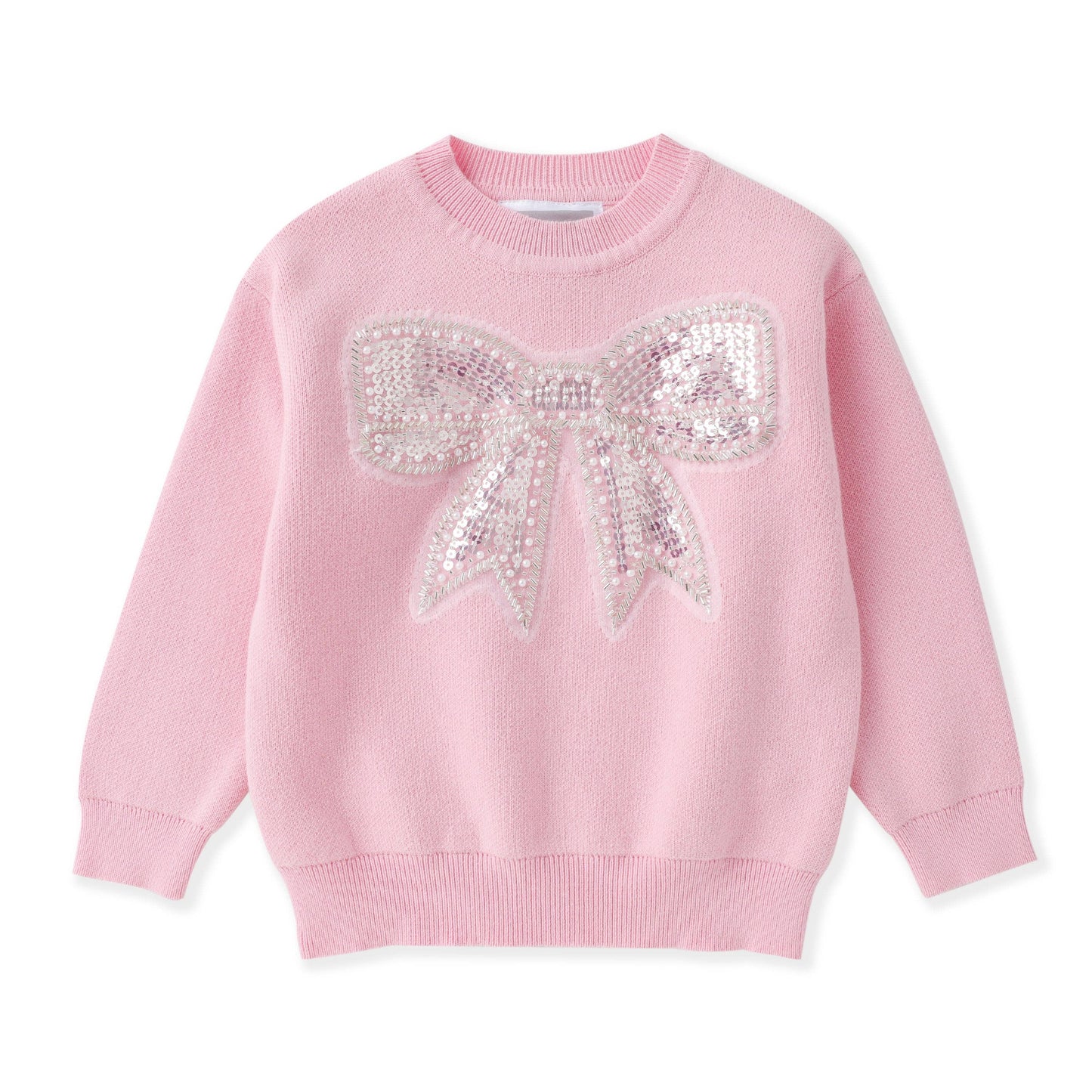 Pink Christmas Sparkle Bow Sweater