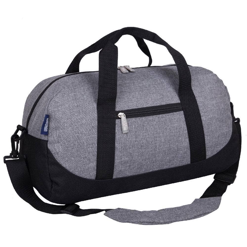 Gray Tweed Overnighter Duffel Bag
