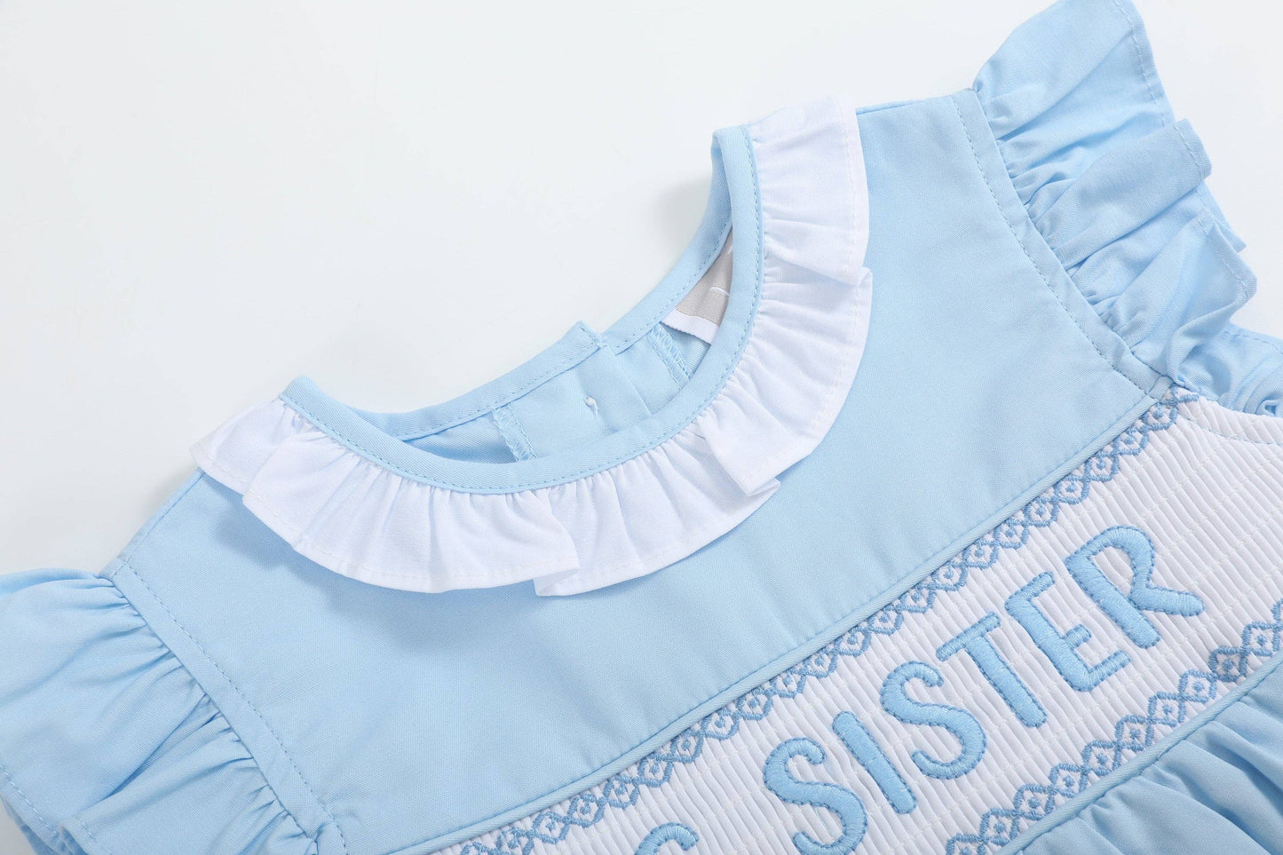 Blue Big Sister Smocked Dress