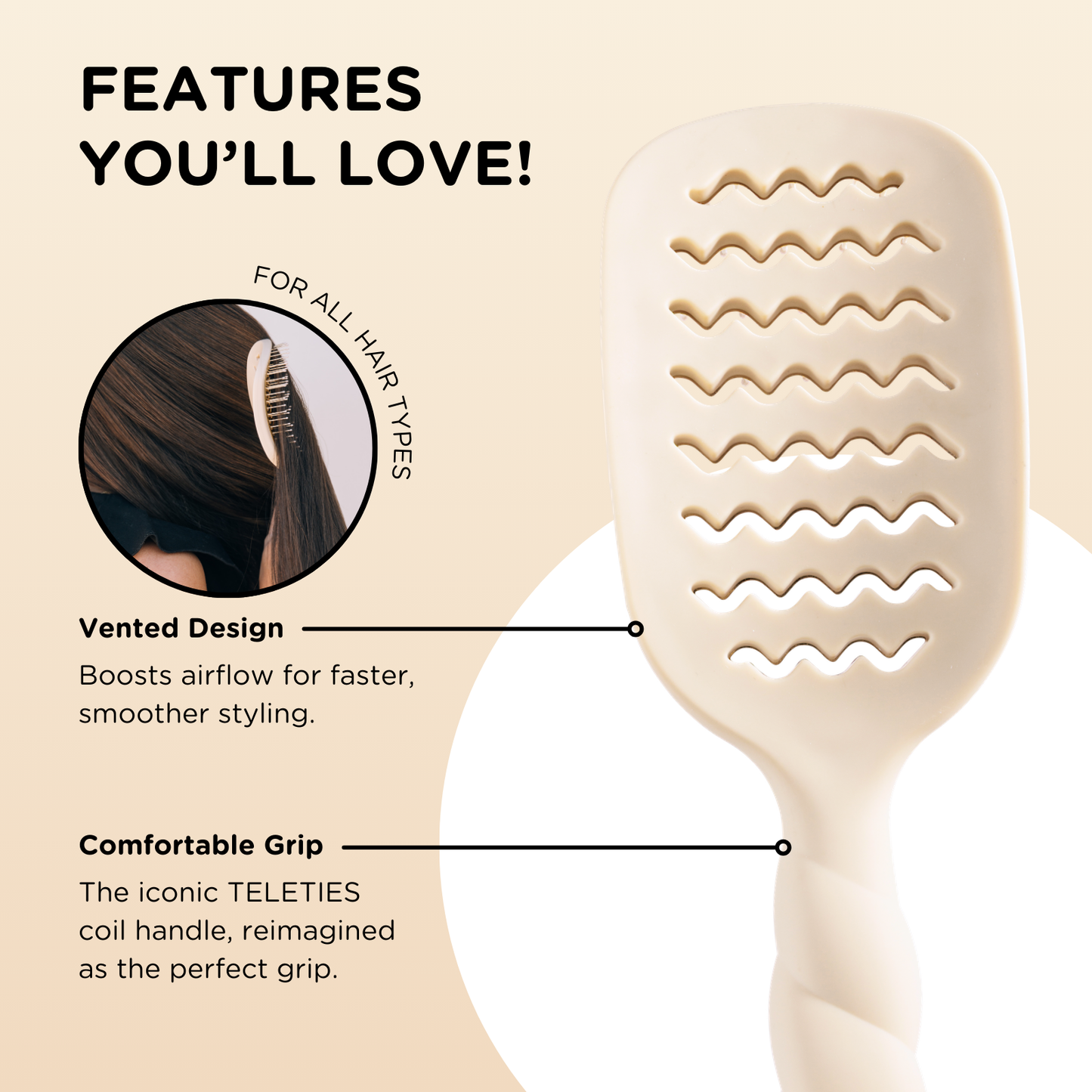 Vented Hair Brush | Tan