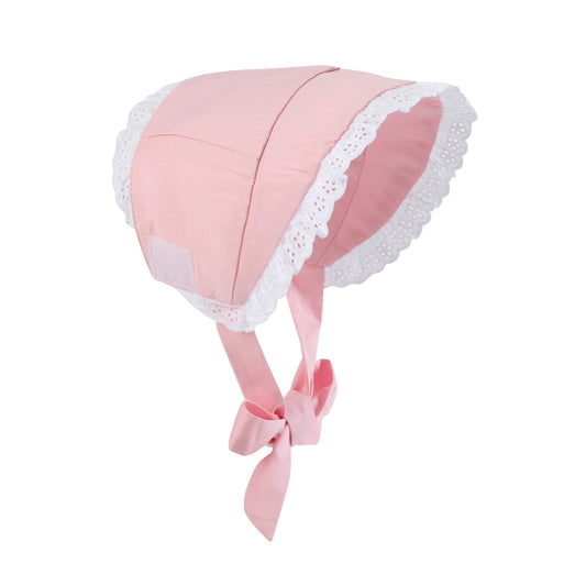 Pink and Lace Summer Baby Bonnet Sunhat: One Size