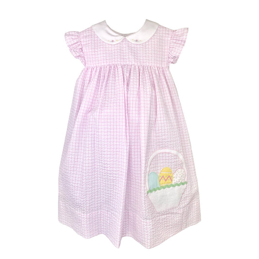 Sun Dress with Easter Basket Applique- Toddler