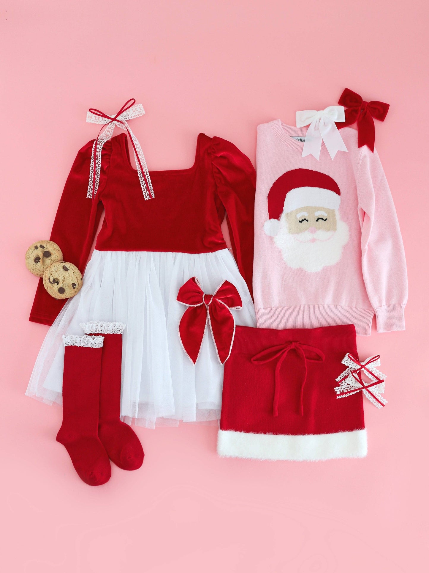 Santa Baby Lace Top Knee High Socks