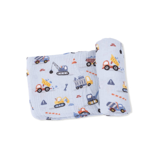 Crayon Construction - Swaddle Blanket: 47X47
