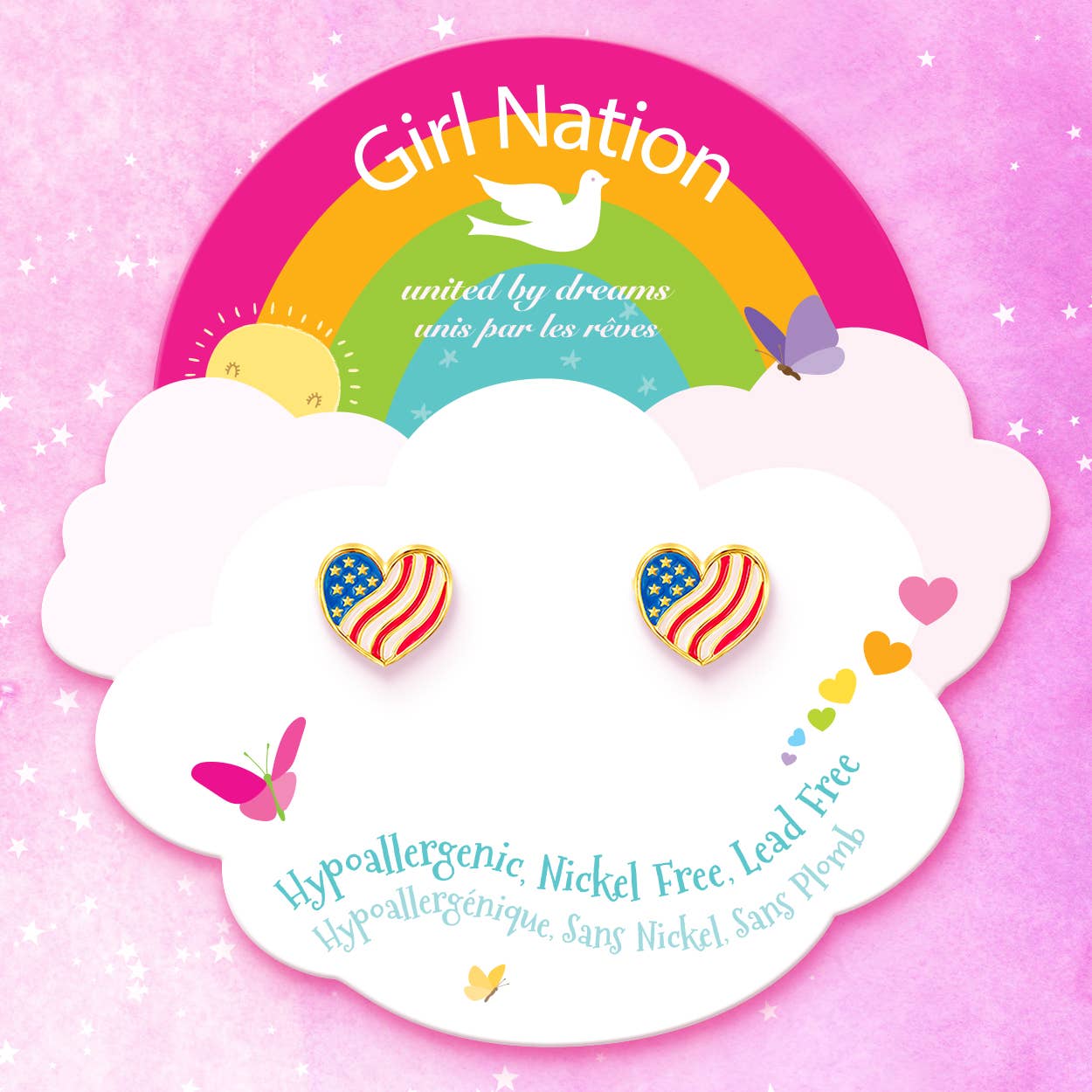 Heart of the USA | Cutie Stud Earrings | 4th of July